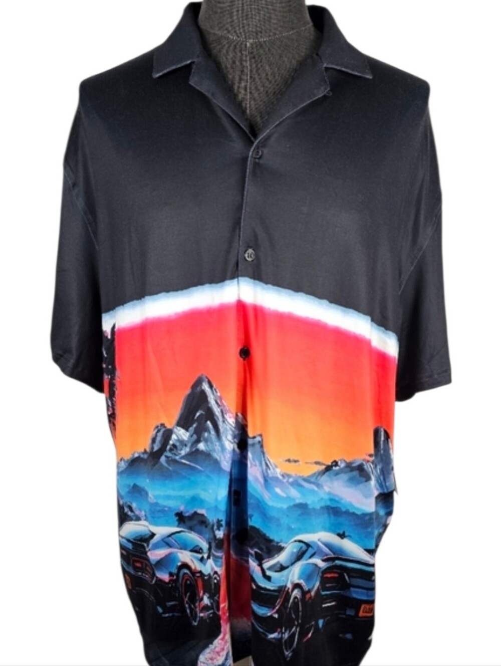 Resevoir Men's Hawaiian Poly Blend Button Down Size XL